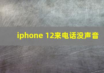 iphone 12来电话没声音